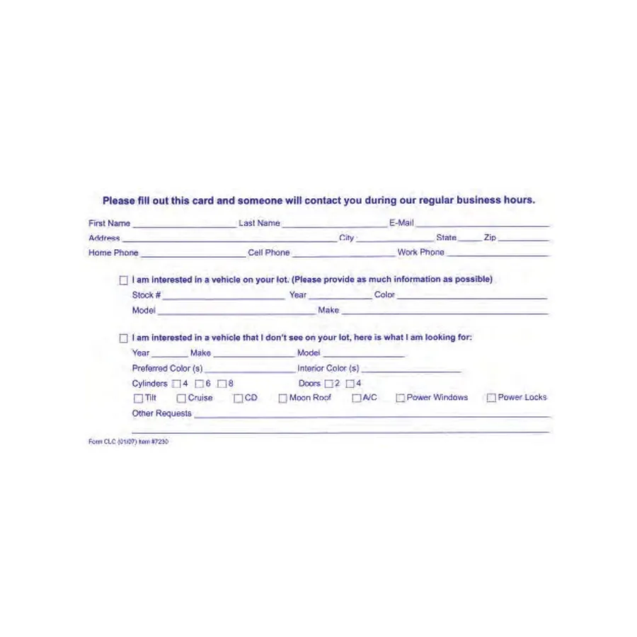 Customer Lead Cards
