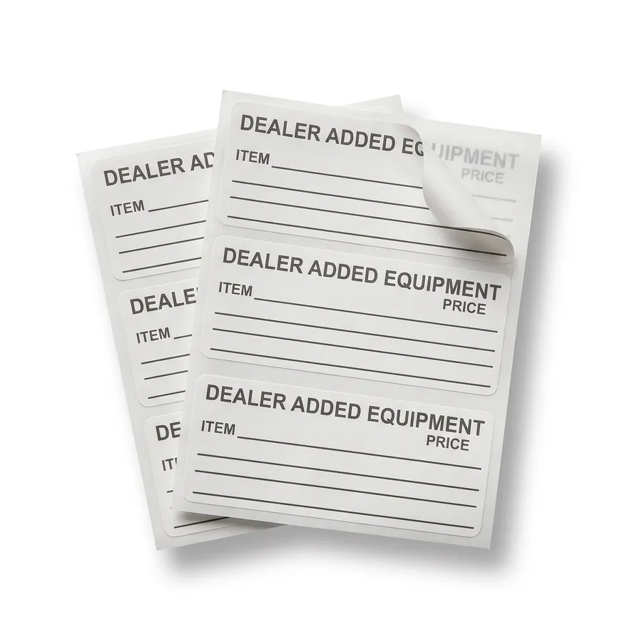 Dealer Add-On Stickers