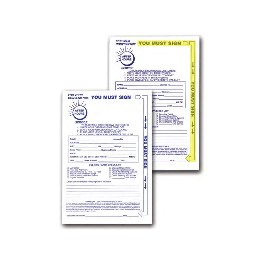 Early Bird & Night Drop Envelopes