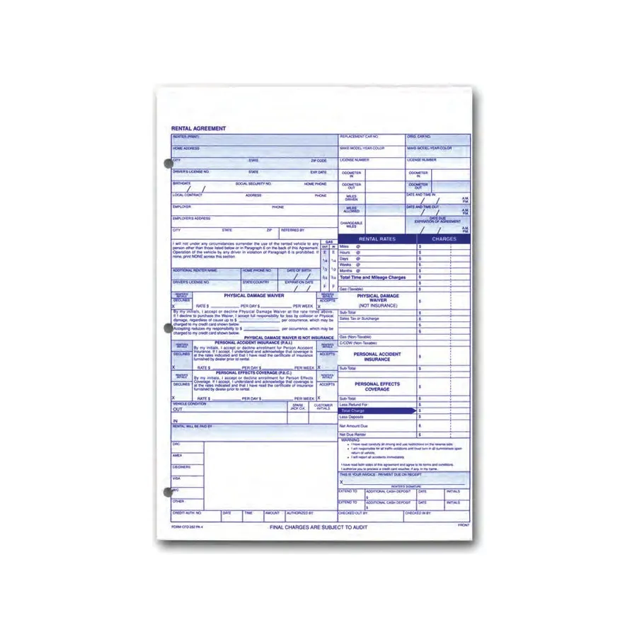 Rental & Loaner Car Agreements