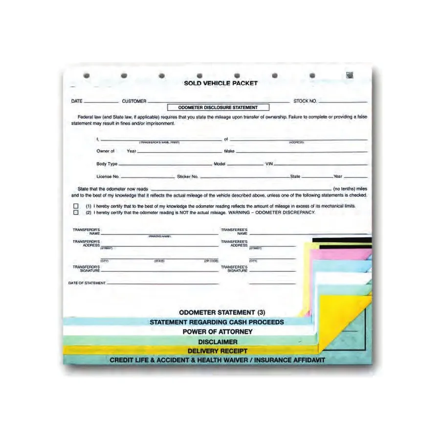 Sold Vehicle Packets